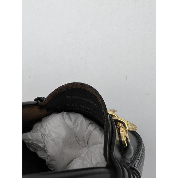 New Anthropologie Bass Charm Penny Laofers Womans Size 8 Medium Black Slip On - Picture 11 of 11